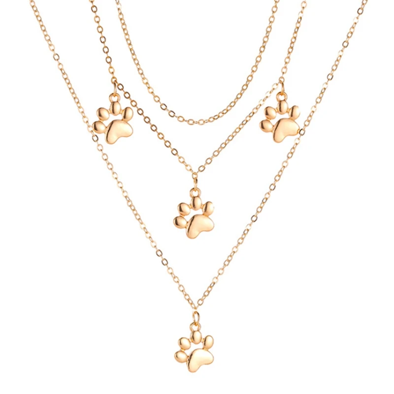 

Женское многослойное ожерелье с подвеской в виде кота