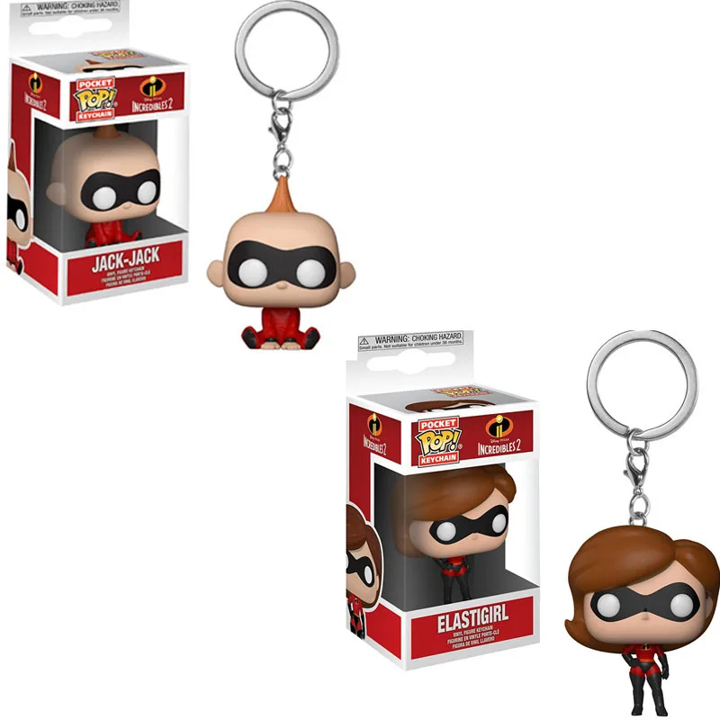 FUNKO POP Суперсемейка Elastigirl & Jack Карманный Брелок ПВХ фигурка Коллекция Модель