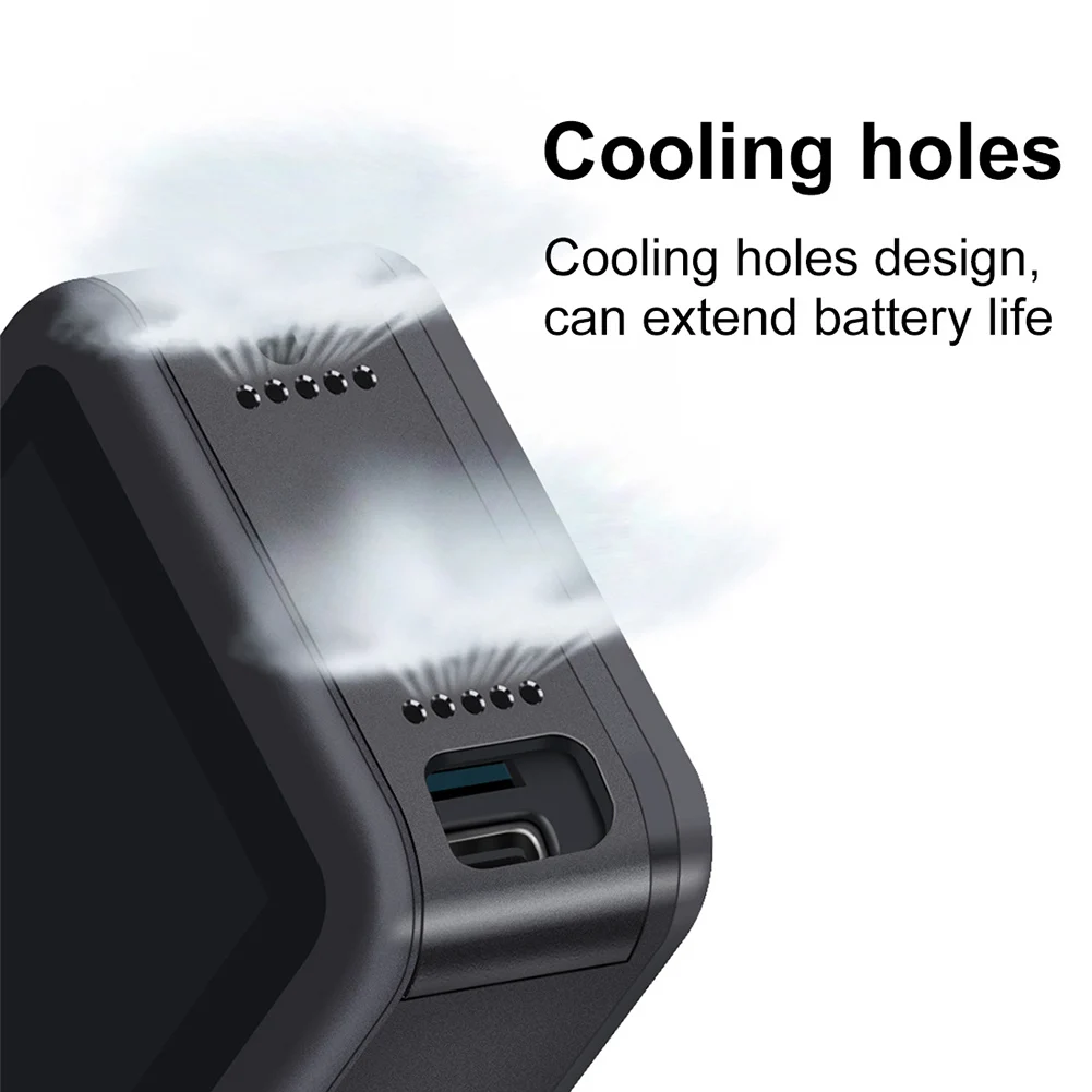 

Charging Port Protective Convenient Heat Dissipation Vlogging Clip Removable Battery Side Cover Mount For GoPro Hero 9 Black