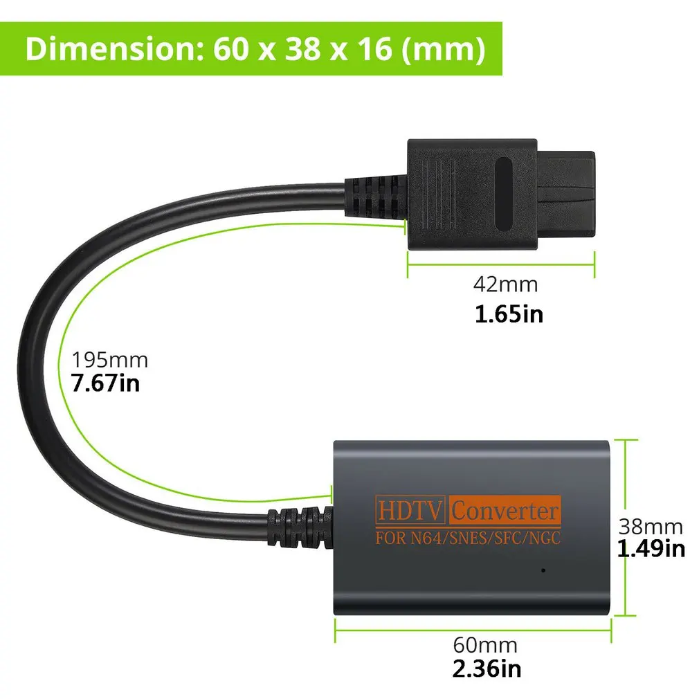 

For NGC/SNES/N64 To HDMI Converter Adapter For Nintend 64 For GameCube Plug And Play Full Digital Cable