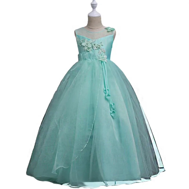 Платье принцессы для девочек Вечернее Длинное Элегантное бальное платье с
