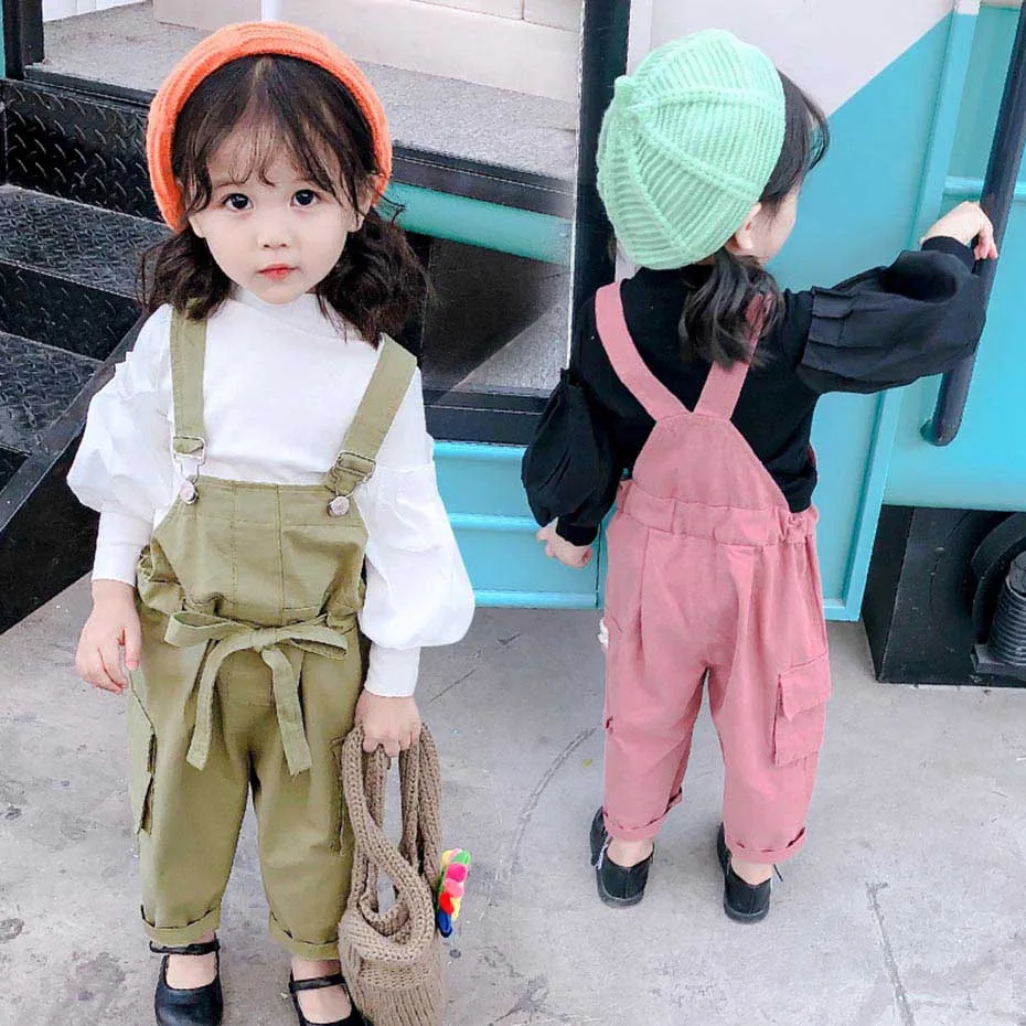 Коллекция 2020 года одежда для малышей рубашка с пышными рукавами и комбинезон