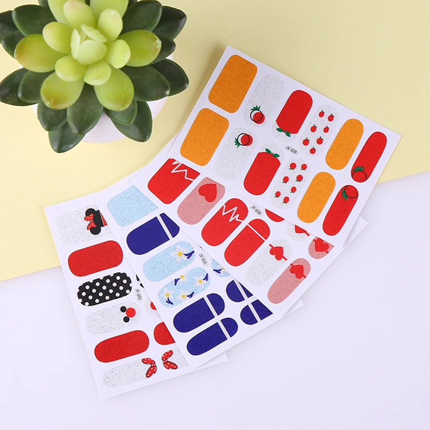 1 Sheet Self Adhesive Full Cover Glitter Nail Art Sticker Decals False Tips Wraps Decoration Manicure Accessory Lip Mustache | Красота и