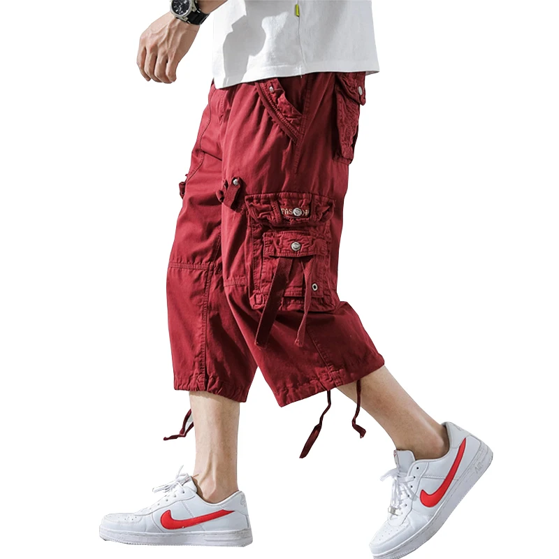 

2020 Summer Camouflage Loose Cargo Shorts Men Camo Summer Short Pants Homme Cargo Shorts Without Belt Drop Shipping ABZ307
