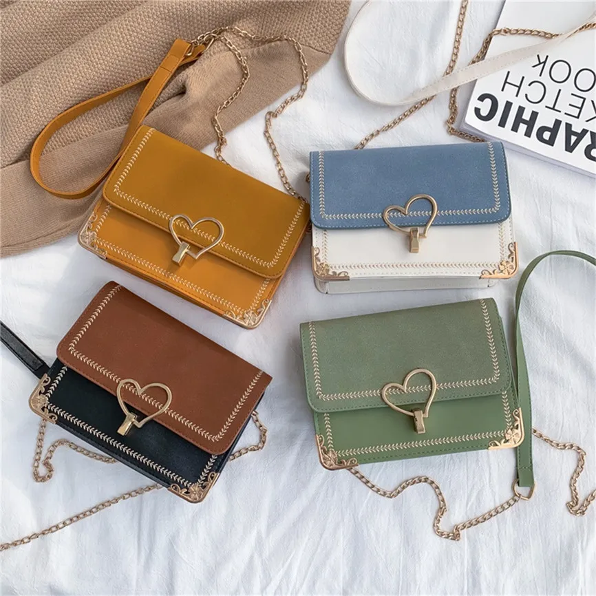 Женская кожаная сумка через плечо маленькая квадратная повседневная