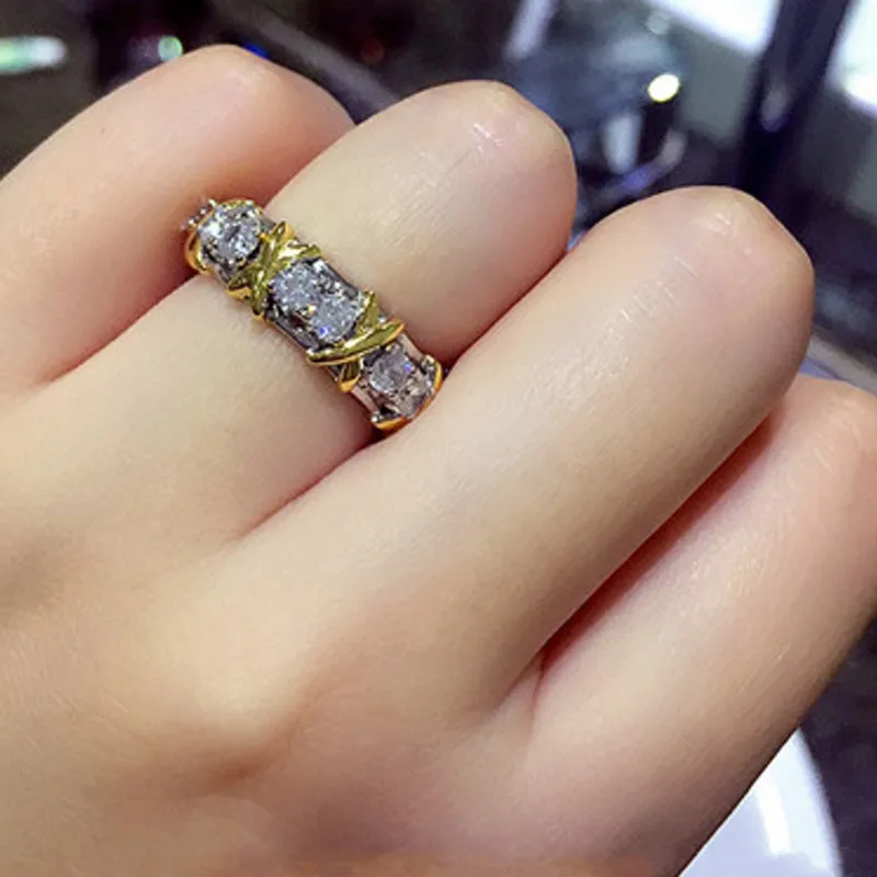 Женское кольцо из стерлингового серебра 925 пробы для пары танзанита желтое