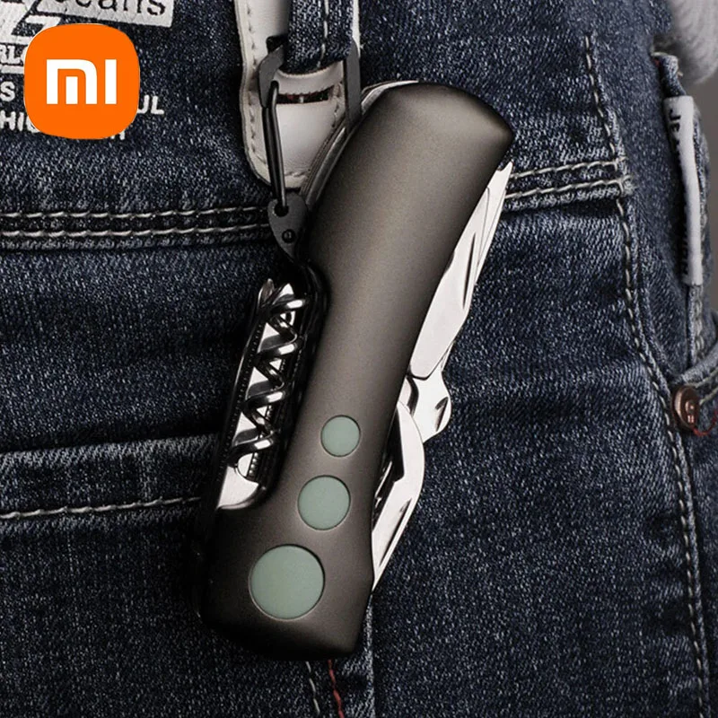 

MI Multifunctional Pocket Knife Folding Sabre Carabiner Outdoor Emergency Mini Knife Camping EDC Self-defense Portable Tool