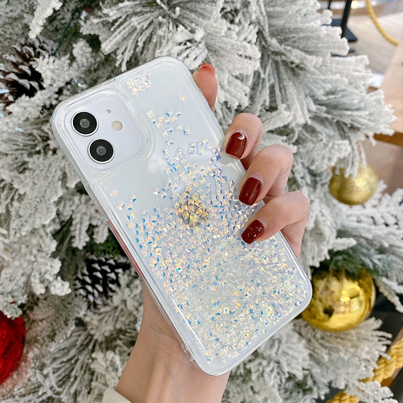 Glitter Liquid Quicksand Bling Diamond Phone Case For iphone 14 13 12 Mini 11 Pro XS MAX X XR 7 8 6S 6 Plus SE2 Clear Cover Girl