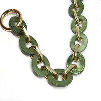 fashion 40cm green origin acrylic plastic bag pendant ornament luggage chain decoration hand handle oval cross accessories