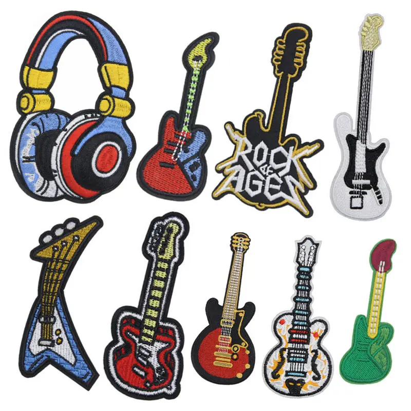 25 Соединенных вышитых нашивок с гитарным динамиком Детские футболки куртка