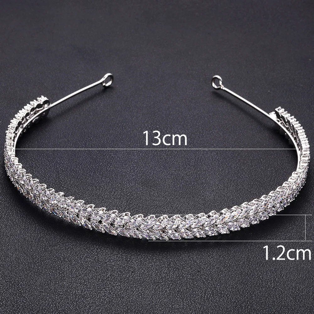 Janekelly хрустальные женские свадебные головные уборы с кубическим цирконием