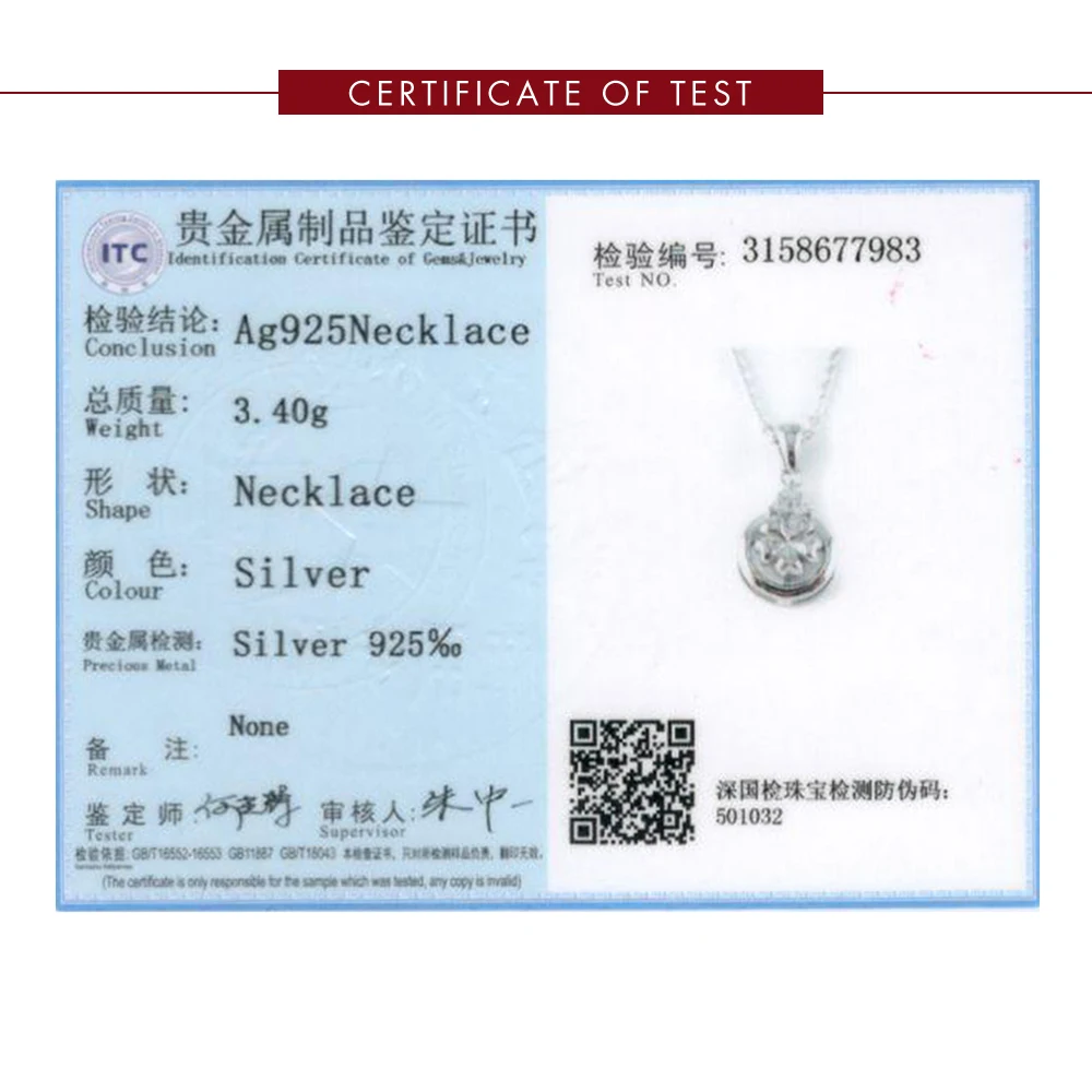 

LEKANI 925 Sterling Silver Pendant Necklace For Women Clear Cubic Zirconia Romantic Flower Necklace Party Fine Jewelry Hot Sale