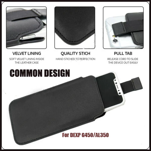 

Casteel PU Leather Case For DEXP G450 AL350 Pull Tab Sleeve Pouch Case Cover