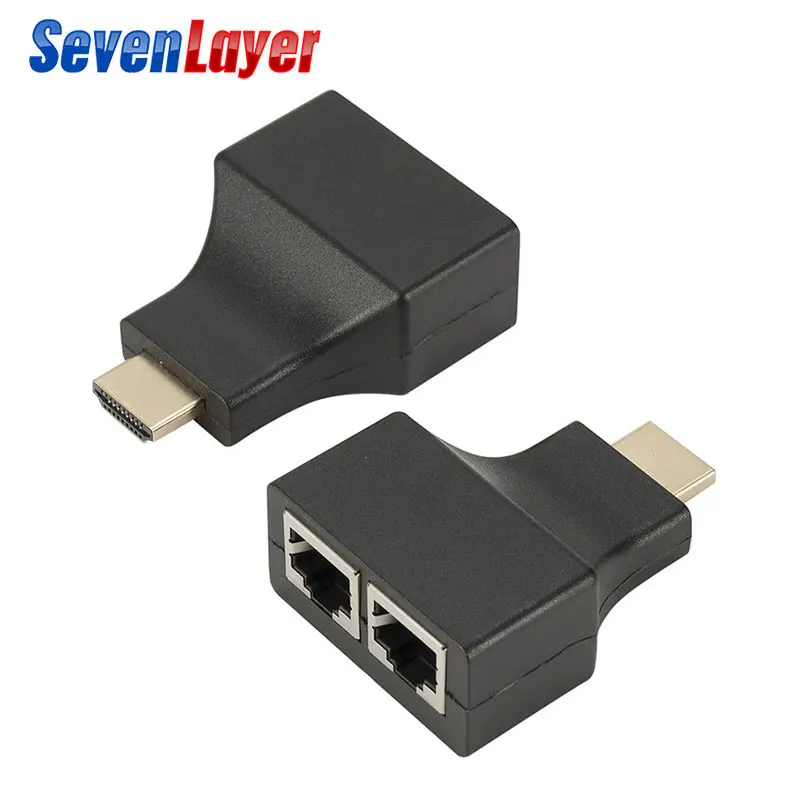 1 пара двойной ретранслятор переходник HDMI RJ45 CAT5E CAT6 UTP LAN Ethernet 1080P для HDTV HDPC PS3 STB| |