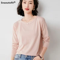 2021 spring autumn style100 pure woolwomens sweaterround neck knitted pulloversolid colorlooseslim and softlarge size