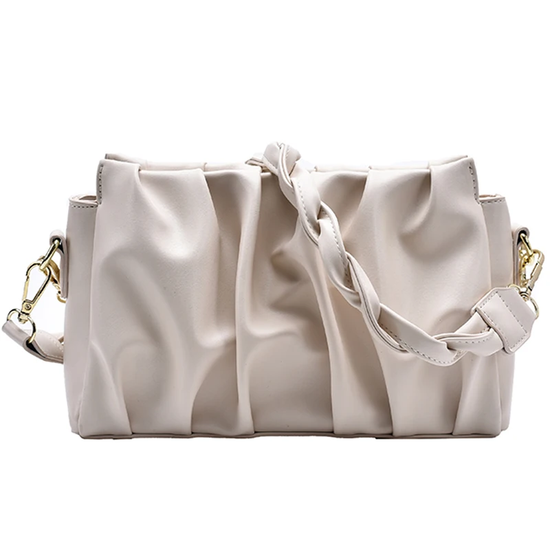 

Women Bag PU Folds Retro Underarm Cloth Bag Light Fashion Crossbody Bags Simple Wild Girl Baguette Bag Rachel Bag Handbag