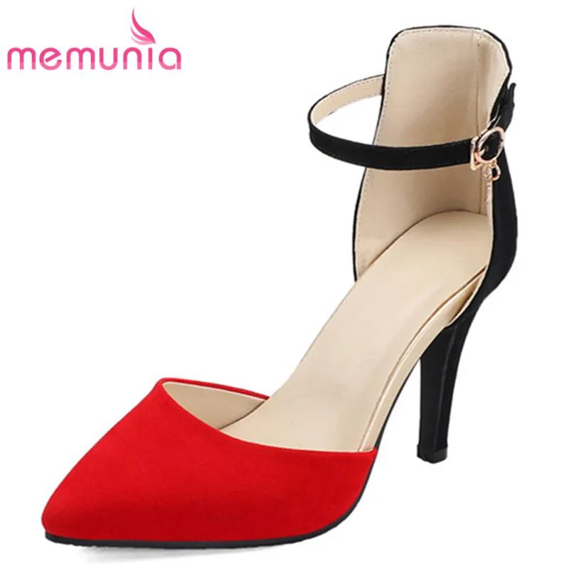 Новое поступление 2020 женские туфли лодочки MEMUNIA из флока Разноцветные Летние