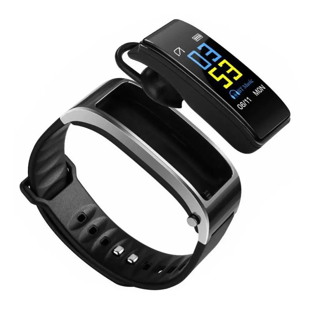 

New Y3Plus 2-in-1 Color Screen Plating Wireless Bluetooth 4.1 Headset Heart Rate Sleep Monitoring Sports Smart Watch Wristband