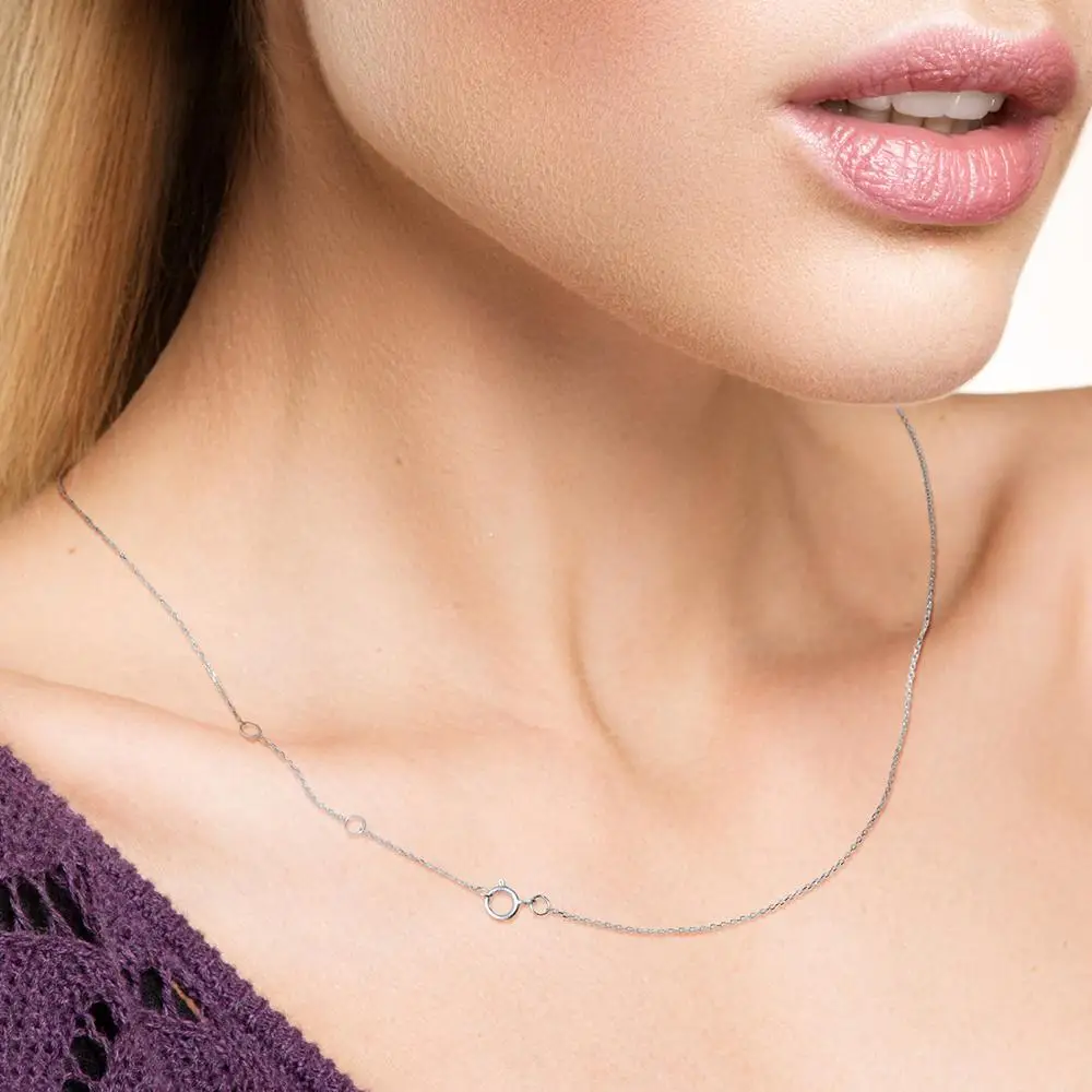 Женское золотое ожерелье с цепочкой VISTOSO из розового/желтого/белого золота 14 к 585