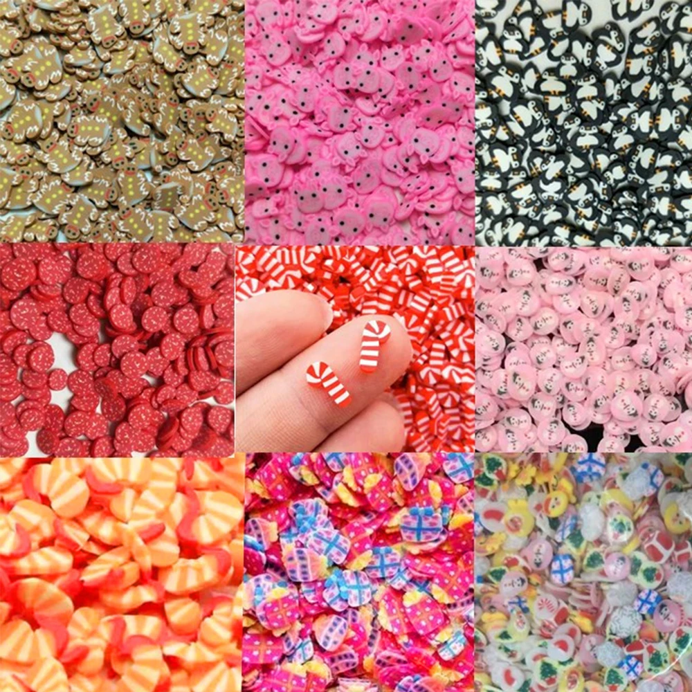 50 г Смешанные Хэллоуин Рождественские ломтики жемчужные стразы Полимерная глина