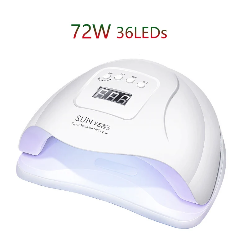 72W UV LED Nail Lamp Electric Nail Dryer 36 LEDs Lamp Fast Drying All Nail Gel Polish Motion Sensor Manicure Nail Salon Machine
