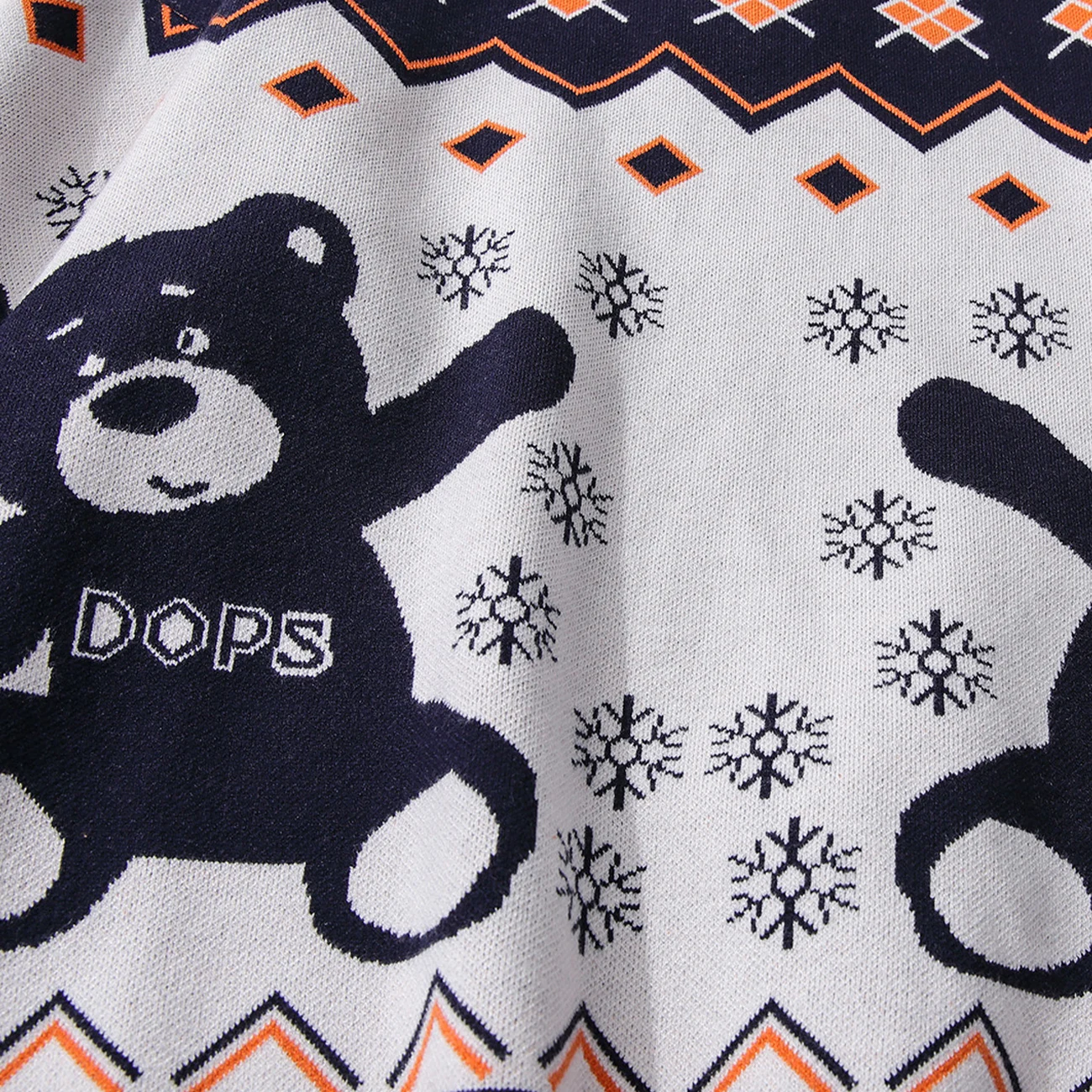 

Snow Bear Pattern Pullover Knitted Sweater Hip Hop Streetwear Retro Autu