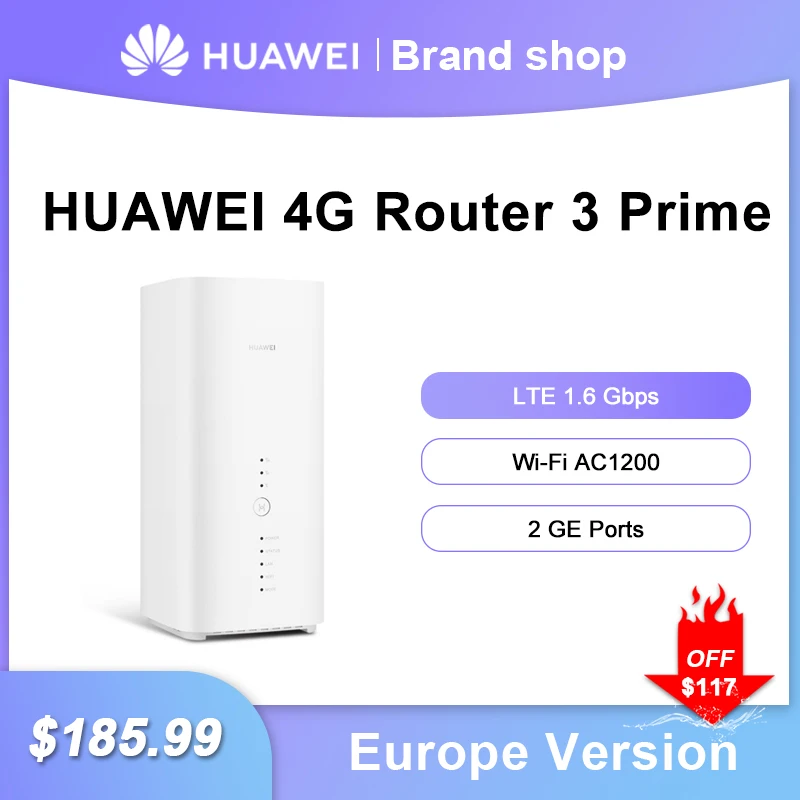 Разблокированный Huawei 4G маршрутизатор 3 Prime B818 263 LTE CAT19 до 1 6 Гбит/с CPE Wi Fi со слотом