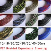 1m 16 20 25 30 35 40 50mm pet braided expandable wire wrap insulated nylon high density tight sheath protector harness