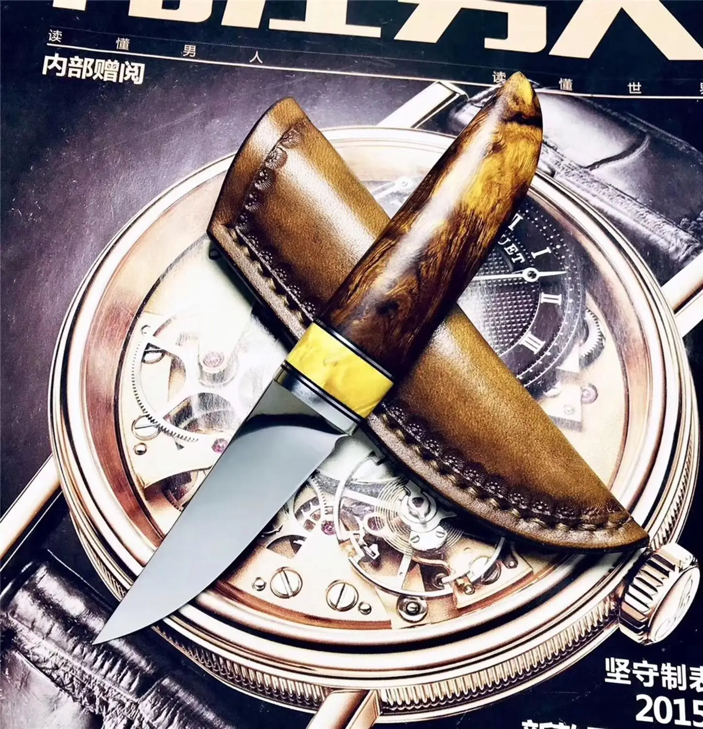 Охотничий нож из CPM-154 стали с фиксированным лезвием ручной работы кованый