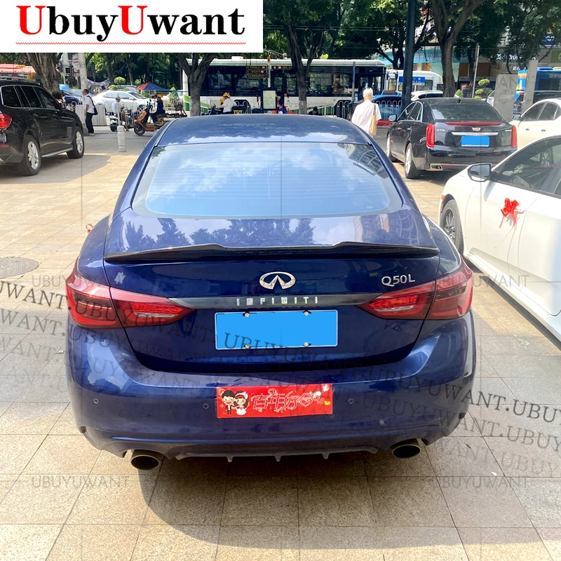 

Спойлер для Infiniti Q50 2014-2021 FRP, черный/настоящий спойлер из углеродного волокна Infiniti Q50 Q50L Q50S, спойлер для заднего крыла автомобиля, цветной задн...