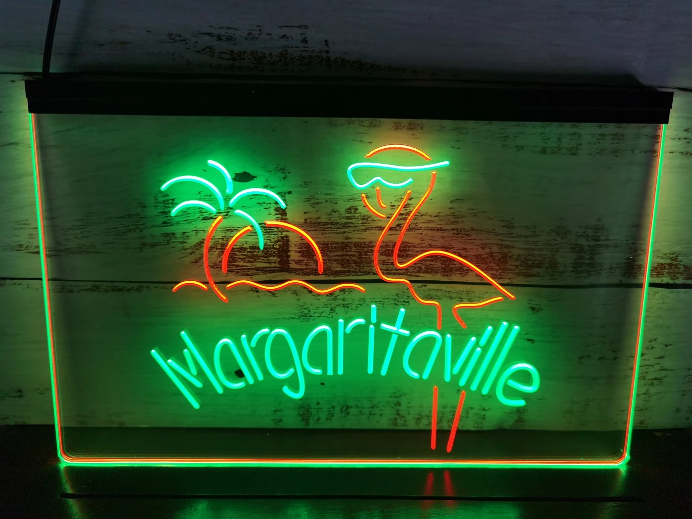 

SS107 Flamingo Margaritaville Home Décor Bar Beer Dual Color LED Neon Sign