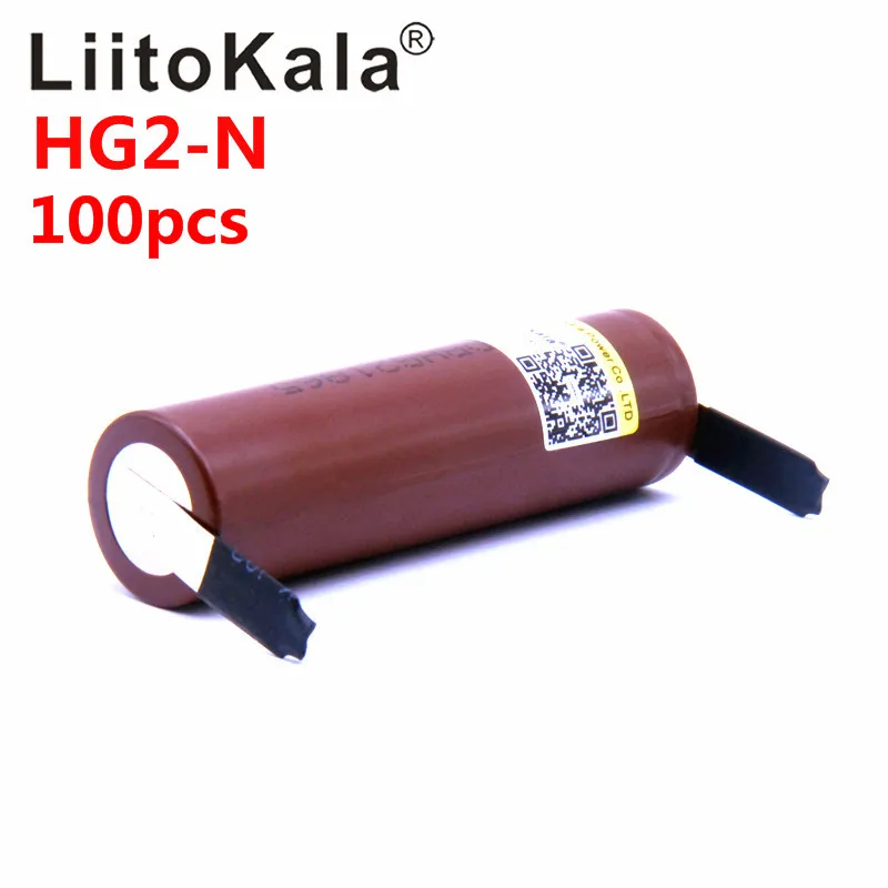 

Wholesale 100pcs LiitoKala HG2 18650 3000mah High power discharge Rechargeable batteries power high discharge,30A large current