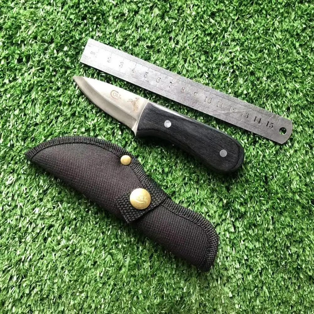 Зеркальные ножи с фиксированным лезвием 440 Прямые деревянной ручкой тактический