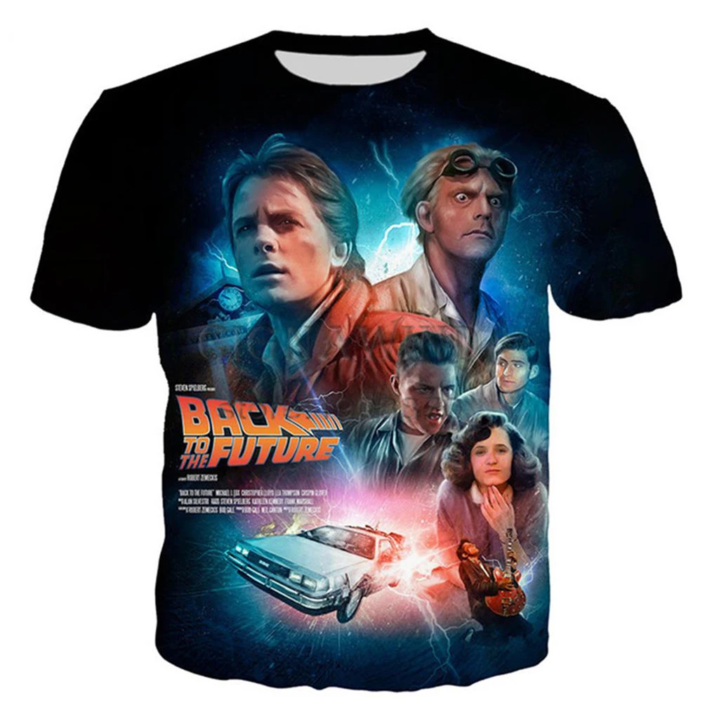 

Summer Men's 3D New Arrive Popular Classical Movie Back to the Future T Shirt Printed Novelty Tops Streetwear Oversized T-shirt