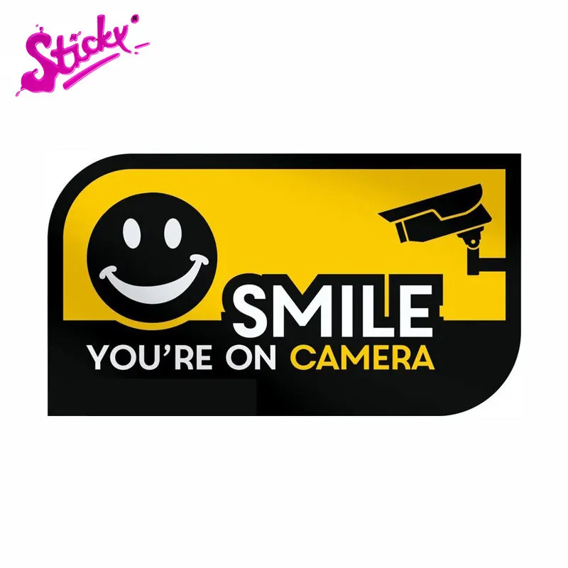 Липкий улыбка вы находитесь на Камера видеонаблюдения Предупреждение знаки