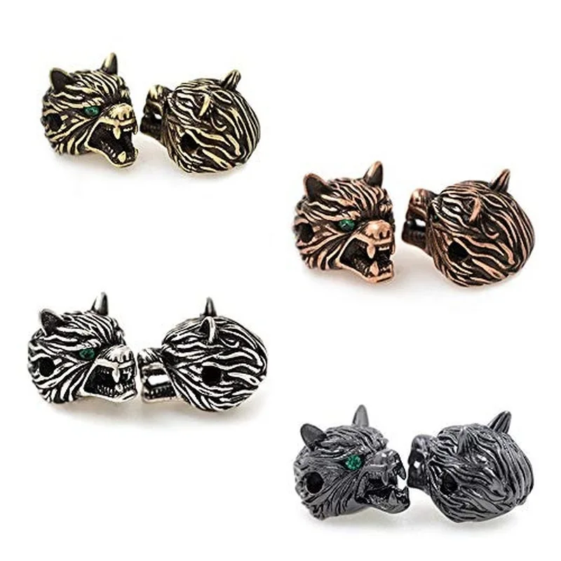 Magic fish Cubic Micro Pave CZ Bead Southbeat bronze wolf head men's bracelet jewelry beads DIY 11 X14 mm paracord | Украшения и