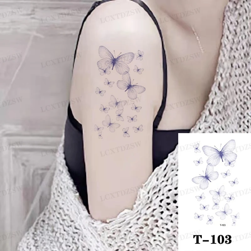 Temporary Tattoo Stickers,Small Size Butterfly Fake Tattoos, Waterproof Stickers,Arm,Cavicle, Ankle,Disposable Decorative Aart