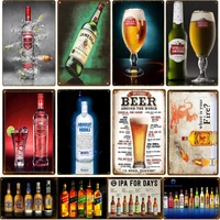 cocktail beer posters metal tin iron signs plaque decoration plates for cafe bar club home wall art hanging decoration