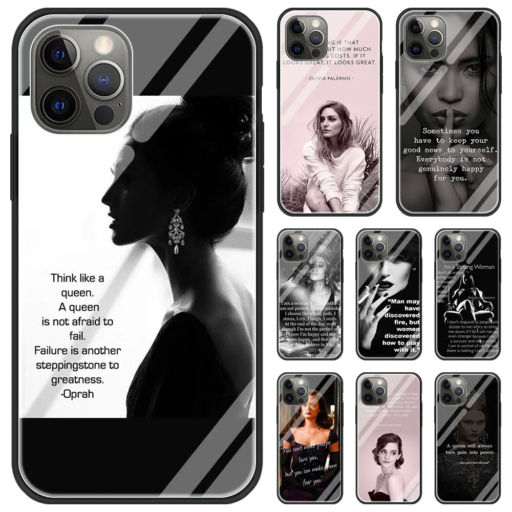 Прочный Женский чехол для телефона из закаленного стекла iPhone 11 12 Pro XR X 7 8 XS Max 6 6S Plus