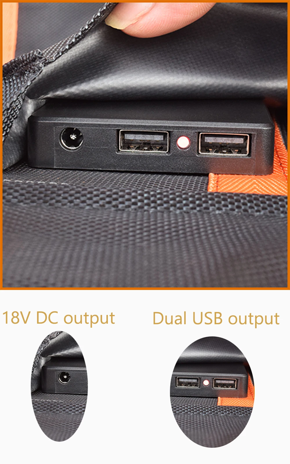 XINPUGUANG 40 ватт 18 вольт двойное солнечное зарядное устройство USB, портативный складной комплект солнечной панели PowerPort сумки сумки открытый солнечный костюм батареи зарядное устройство