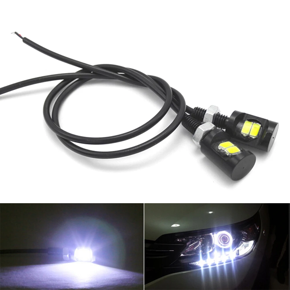 

2pcs White LED SMD Motorcycle&Car License Plate Screw Bolt Light Lamp Bulb 12V