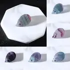 Небольшие украшения ручной работы, природный кварц, кристалл, череп, резной Радужный флюорит, ежик, исцеление камней, 1 шт.