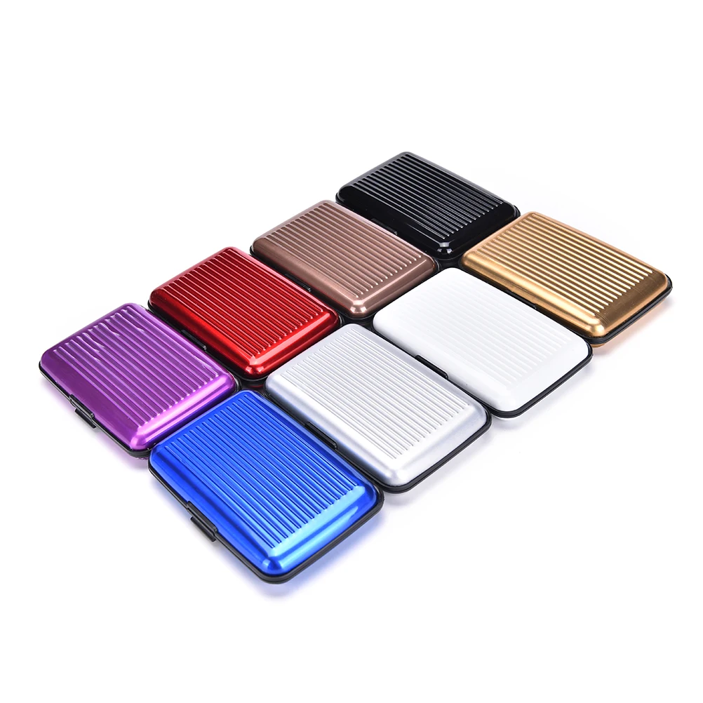 

Aluminum Business Shiny Metal Cardholder Box Card Holders & Note Hold Card Waterproof Credit Card ID Holder Case for Men Women