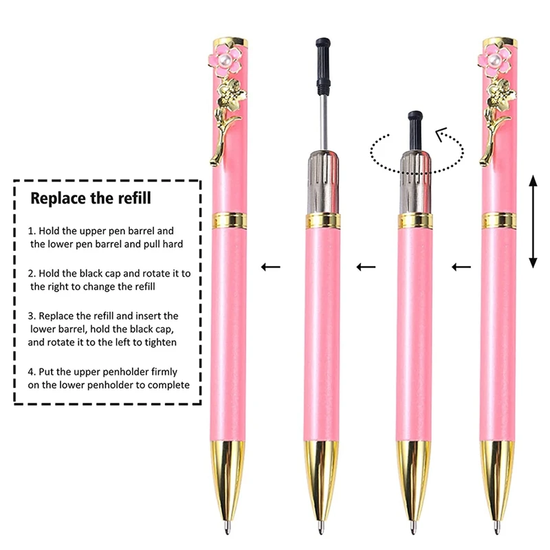 4 шт. металлические шариковые ручки с черными чернилами 1 мм |