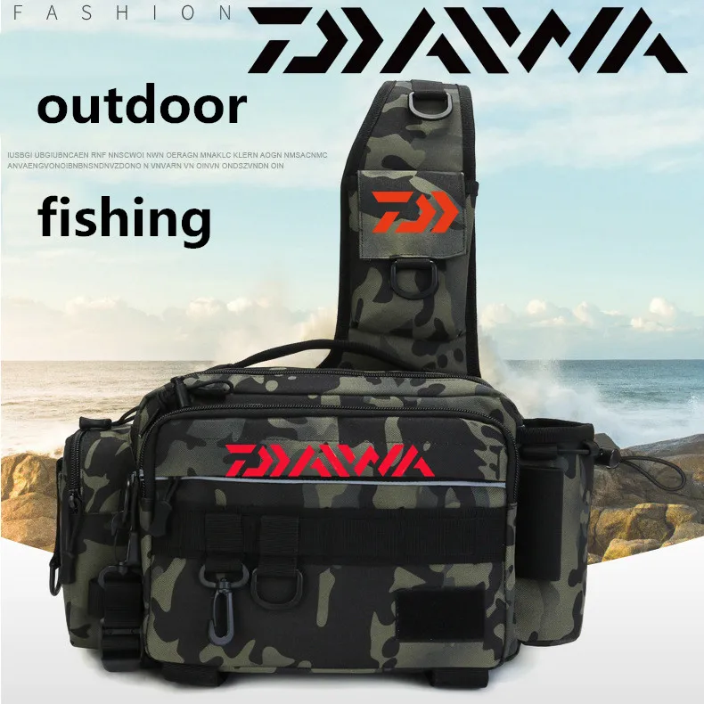 

Daiwa Multifunctional Fishing Tackle Bags Single Shoulder Crossbody Bag Waist Pack Fish Lures Gear Utility Storage Fishing Bag