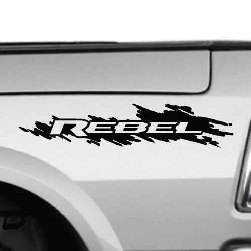 

For 1Pair Dodge Ram Rebel Splash Grunge Logo Truck Vinyl Decal Graphic Reflective Cast