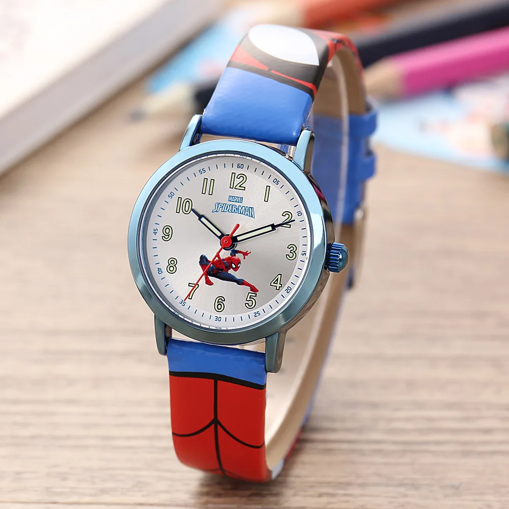 Оригинальные часы с персонажами мультфильмов Disney Marvel детские человеком пауком