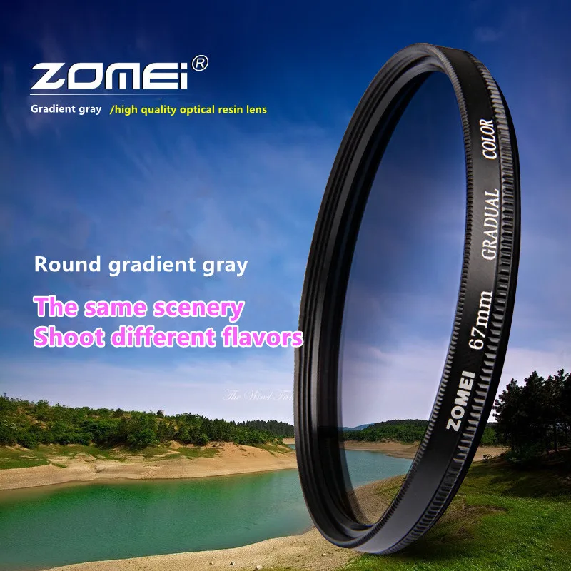 Zomei Filter Camera Filter Round Gradient Lens Gradient Gray SLR Shooting To Enhance The Color Effect 8 Calibers Available