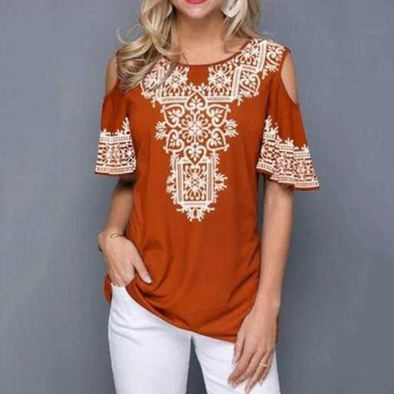 Женский пуловер с короткими рукавами и круглым вырезом свободная женская