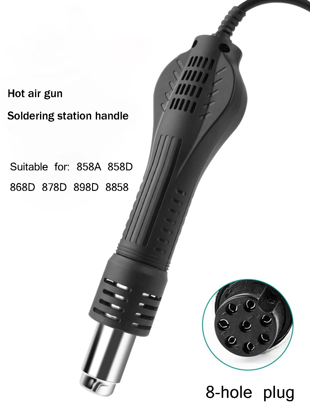 8 Holes Hot Air Gun Handle BGA Rework Solder Hot Air Blower Heat Gun FOR 858A 858D 868D 878D 898D 8858 Soldering Station